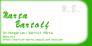 marta bartolf business card